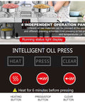 2400W Automatic Electric Oil Press Machine Hot Cold Extraction For Walnuts Peanuts Sesame Sunflower Seeds Soybeans with operation panel and status display.