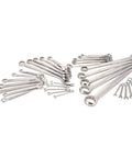 Wrench Set 32-Piece SAE And Metric With 12-Point Box End, 15-Degree Offset, Full Polish Chrome Finish, Corrosion Resistant