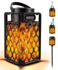 Outdoor Bluetooth Speaker With Lit Flame Atmosphere And Waterproof Design Wireless Speaker With Wall Mount Stake And Hook