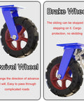 Heavy Duty Rubber Caster Wheels Set Of Four Built Tough With Reliable Brakes And Rock Solid Design for swivel and brake functionality.