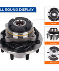 Ford Front Wheel Bearing Hub Assembly For 1999 2004 F 250 Super Duty F 350 Super Duty F 450 Super Duty F 550 Super Duty 4x4 8 Lug With ABS