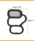 Solenoid Gasket Spool Valve Filter Screen Replacement For Honda CR-Z 2011 To 2016 And Honda Fit 2009 To 2013 Black Pack Of 1 Easy Install OE 15825 RB0 003 Leak Free Performance front view with measurements