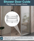 Sliding Shower Door Bottom Guide For Top Hung Glass Doors 3/8 Inch Channel Bathroom Track Replacement, clear plastic guide in modern shower.
