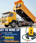 3 Wire Dump Trailer Remote Control Switch 12V DC For Single Acting Hydraulic Pump Power Unit With 15Ft Cable Dual Up Down Buttons