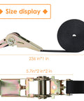 10 Pack 1 Inch By 20 Foot Endless Ratchet Straps No Hook Heavy Duty Tie Downs 1760 Lbs Break Strength Size Display