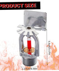 Top Notch Fire Sprinkler Head Replacement Pendent Type Quick Response Water Spray 1/2 Inch Thread with size details and dimensions.