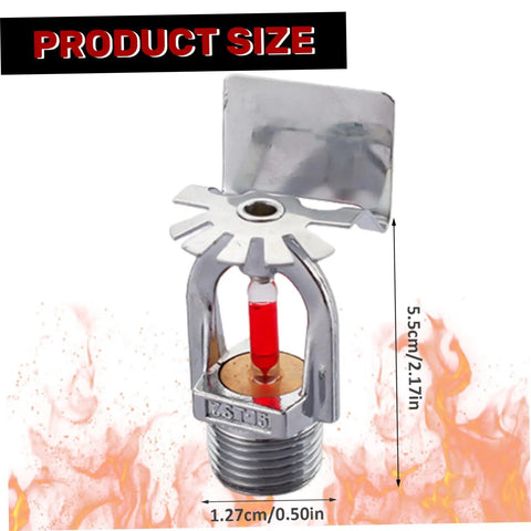 Top Notch Fire Sprinkler Head Replacement Pendent Type Quick Response Water Spray 1/2 Inch Thread with size details and dimensions.