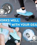 Lock Nuts And Truck Washers Kit For Skateboards 30 Piece Set shown on skateboard and roller skates with 8mm shaft focus.