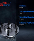 Two Pack Front Wheel Hub and Bearing Assembly for Nissan Titan 04-07, Armada 05-07, Pathfinder 04, Infiniti QX56 04-07 - 6 Lug with ABS, Front Left and Front Right Driver and Passenger Side.