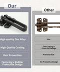 Heavy Duty Swing Bar Door Lock With Secure Latch Guard Clasp And Rust Resistant Zinc Alloy Frame For Inward Swinging Doors, comparison with rusted iron lock.