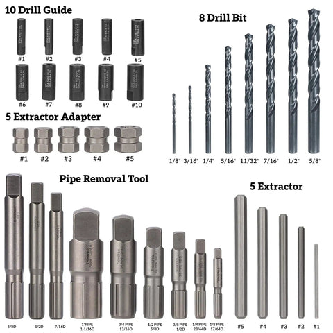 Beast Bolt Extractor Kit For Damaged Bolts And Nuts, 37 Piece Screw Extractor Set With Drilling Guides, Easy Out Bolt Remover