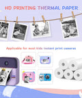 20 Rolls Instant Print Kids Camera Paper For HD Photo Prints, Premium Thermal Paper Refill With Bold Colors And Glossy Finish, Durable, High Quality Paper Your Kids Will Dig For Their Mini Cameras, 2.2 x 1 in rolls