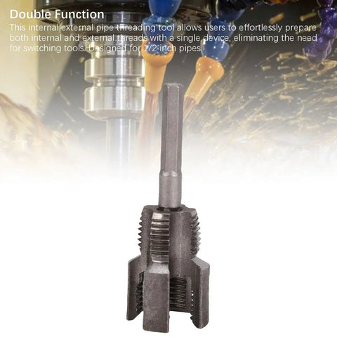 HaloVerde 1/2 Inch Pipe Threader Tool For Cleaning Clogged Threads, Alloy Steel Thread Cutting Die with dual function for 1/2-inch pipes.
