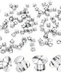 Locking Pin Backings Set for Enamel Pins and Badges, 60 piece heavy duty silver metal clasps for hats bags DIY crafts.