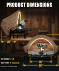 Dust Collection Hood With Light For Miter Saws Universal Platform-Mount Design Keeps Rail Space Clear Fits 10-Inch And 12-Inch