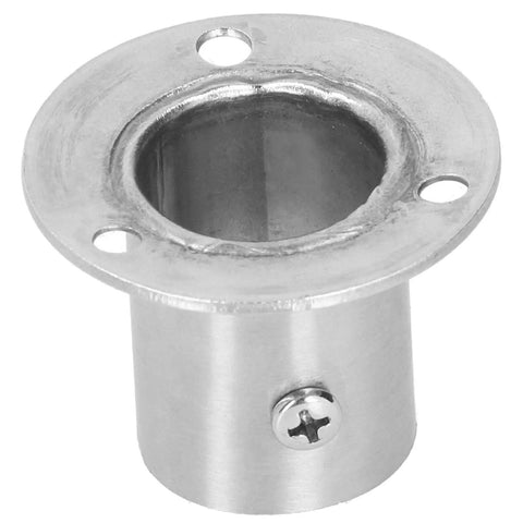 Stainless Steel Rod Flange Holder And Closet Rod Bracket With Thickened Flange for 25mm diameter installations, close-up view