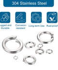 Split Lock Washer Kit For Screws M2 M2.5 M3 M4 M5 M6 M8 M10, 304 stainless steel lock washers