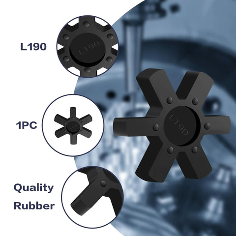 XIKE L190 solid NBR rubber spider center insert for L jaw coupling, black, 1 pc