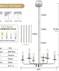 Six Light Farmhouse Candle Chandelier In Black And Brass For Bedrooms Kitchen Island And Dining Rooms Ceiling Light Fixture Pendant