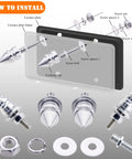 Installation of Spiked License Plate Screws Kit With Anti Theft Bolts, Stainless Steel And Aluminum Alloy, Universal Fit, Silver