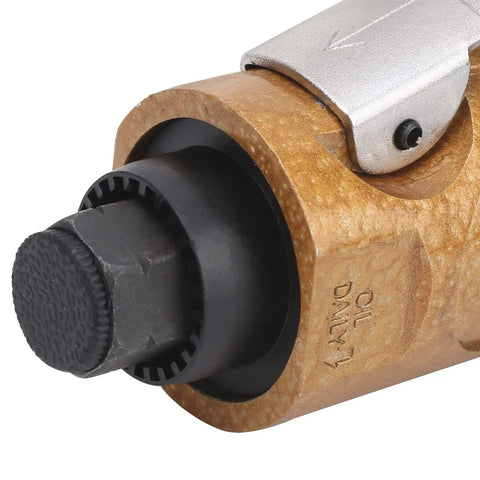 Close-up of the Compact Pneumatic Engraving Machine Mini Grinder For Hardware Glass And Stone Crafts with precision steel parts.