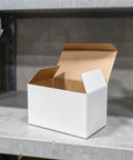 20 Pack White Corrugated Cardboard Mailing Boxes For Shipping And Parcel Packaging, Heavy Duty White Paper Parcel Boxes, Ideal For Small Business, Warehouse, Moving, 6.3 By 4 By 3.2 Inches, open box