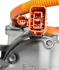 Top Shelf Remanufactured Electric AC Compressor For Chevy Bolt EV 2017 Through 2021 OEM Fit HVAC Replacement close-up of electrical connections.