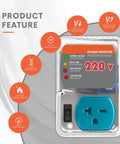 Heavy-Duty 20A 4400W Surge Protector With Smart Circuit Plug and Outlet Saver for Refrigerator and AC, in packaging