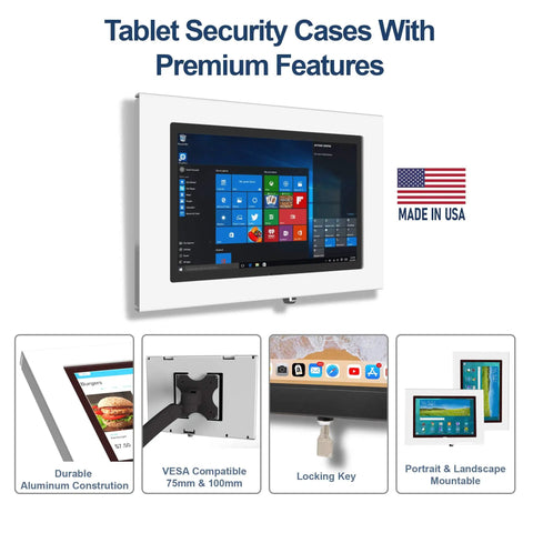 Heavy Duty Acrylic Security Case For Dell Latitude 12 2 In 1 Tablets With Easy Peasy Vesa Wall Mount Bracket Optimized For Pos Stations Kiosks Exhibition Booths And Shop Floor Rock Solid Grip In Matte Black
