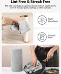 Fantasticlean gray microfiber cleaning cloth roll, 40-pack, 12x12 in, tear-away towels.