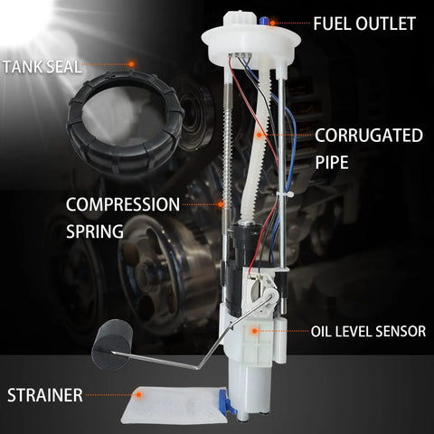 Detailed view of Fuel Pump Assembly for Ranger 500, 570, 800, 499 EFI ETX Crew 6x6 UTV 2013-2022 Replacement Part 2204945 2208613