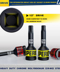 Half Inch Drive Impact Torx Socket Set T25 To T80 In CRMO Steel, showing T60 and T55 sockets with heavy-duty design