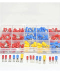 Top Tier 280 Pc Assorted Electrical Wire Crimp Terminals Spade Connectors Kit With Insulated Sleeves For Auto And Home Repairs clear plastic organizer with color-coded crimp terminals