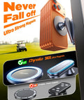 MagSafe Golf Cart Phone Holder With 36x N55 Magnets 2400g Holding Force on golf course, showcasing strength and design.