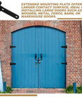 Beefy 4 Pack 13 Inch Heavy Duty Gate Hinges 900 Lb Capacity 180 Degree Open Thickened Solid Carbon Steel Hardware Bolt On Or Weld On For Barn Wood Metal Gates Fences Sheds Garages Garden Gates Obround Hole on blue barn door