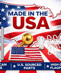 Defender Inground Flag Pole Kit Built Tough For Outdoors With Winds Up To 130 MPH Dual Flag Pole Holder Made in USA components