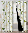 Floral Blackout Curtains For Bedroom And Nursery With 84 Inch Length Two Panels Tieback Drapes Thermal Soundproof Room Darkening And Light Filtering Farmhouse Style For Living Room, grommet top