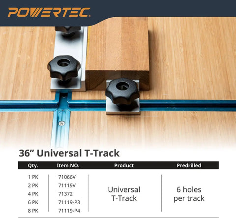 Four Pack 36 Inch Double Cut Universal T Track With Pre Drilled Mounting Holes For Woodworking Jigs And Fixtures in use