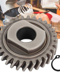 Close-up of durable worm gear and circlip for 5-6 qt stand mixers, fits WP9706529 W10916068 models, by Podoy.