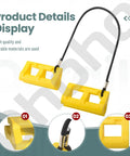 4 Inch Outboard Motor Steering Lock With Hydraulic Cylinder Stops For Boat, Universal Fit, Heavy Duty Lanyard, Yellow Display