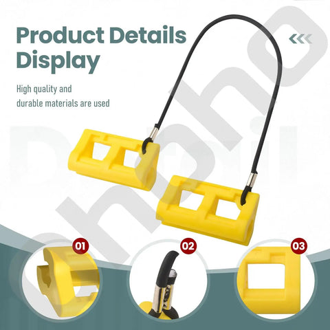 4 Inch Outboard Motor Steering Lock With Hydraulic Cylinder Stops For Boat, Universal Fit, Heavy Duty Lanyard, Yellow Display