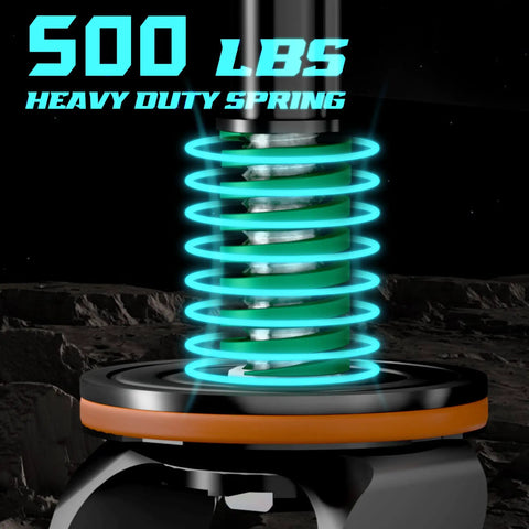 Close-up of a 500 lb heavy duty spring with a rubber seal, designed for Smooth Operator 6 Inch Rubber Gate Wheels.