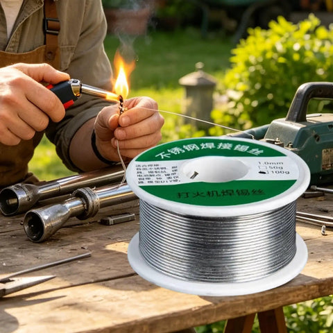Go To Pro Grade Solder Wire With Fine Diameter Soft Melting For Clean Joints In Compact Electronics Repair on a wooden table