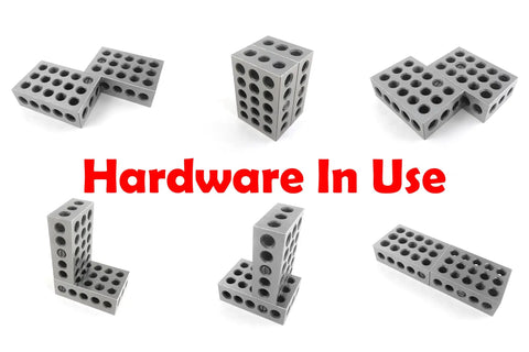Top Shelf Machinist Block Hardware Kit With Heavy Duty Bolts Secure Lock Nuts And Sturdy Washers For Knockout Modular Fixture Builds And Bulletproof Workshop Grade Setup in use showing joined blocks.