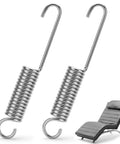 Pro Quality 4.5 Inch Recliner Springs 2 Pack Stainless Steel Tension Parts for Home Furniture beside a recliner.