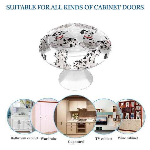 Dalmatian Cabinet Knobs 2 Pack Round Drawer Pulls Stainless Steel Kitchen Hardware with Dalmatian design, suitable for cabinets