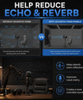 Comparison of room audio quality with and without Two Pack Black Egg Crate Acoustic Foam Wall Panels With Peel And Stick Backing For Home Studios High Density Sound Dampening Tiles That Knock Out Echo And Build A Tight Studio Setup.