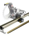 Badge Built Wall Chaser Track System With Remote One Touch Lift And Rotating Rocker Switch For Slicing Reinforced Concrete And Red Brick Walls Features 300cm Steel Linear Rail and smooth operation.
