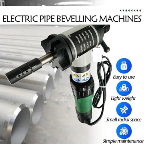 Portable Electric Pipe Beveling Machine With Auto Centering And Cold Cutting Chamfer Tool For Welded Joints 1.1 To 3 Inch Range close-up view.