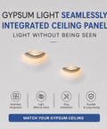 Opaeroo Recessed Plaster Downlight, Flush Mount Ceiling Spotlight 5W GU10 installed in a seamless plaster ceiling panel.